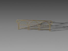 Interior brass handrail 3d model preview