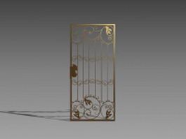 Antique brass garden gates 3d model preview