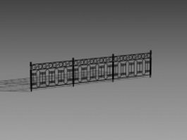 Cast iron railings 3d model preview