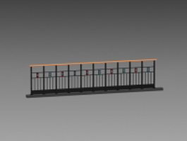 Sidewalk railing 3d model preview