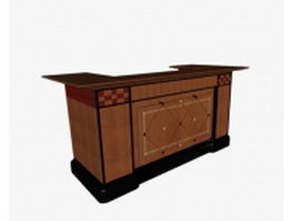 Traditional reception desk 3d model preview