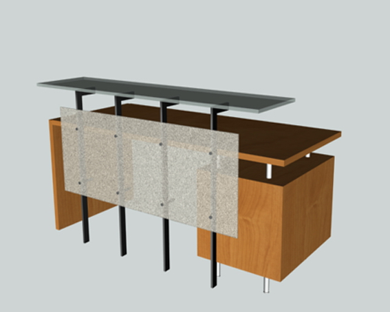 Salon reception desk 3d rendering