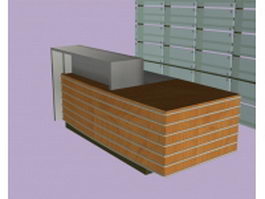 Reception counter with backdrop 3d model preview