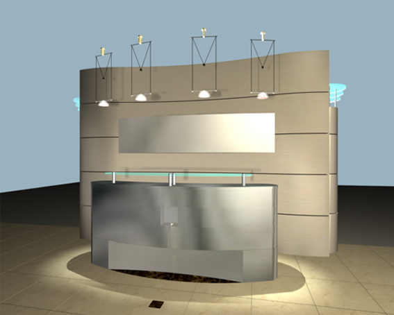 Modern reception counter with background 3d model 3dsMax