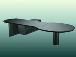Office workstation table 3d model preview