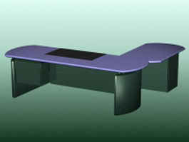 Minimalist office table 3d model preview