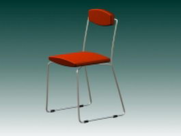 Red conference chair 3d model preview