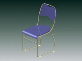 Blue conference chair 3d model preview