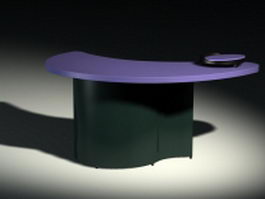 Crescent moon shape reception desk 3d preview
