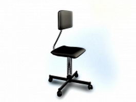 Office steno chair 3d model preview