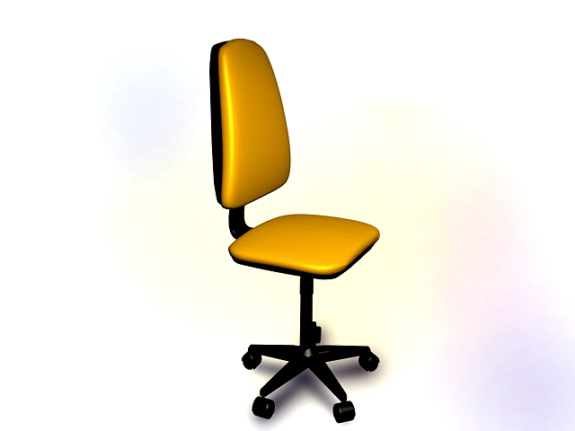 Yellow office chair 3d rendering