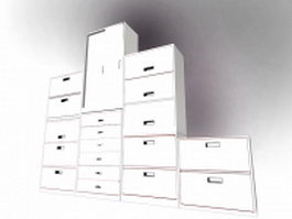 Office file cabinets furniture 3d preview