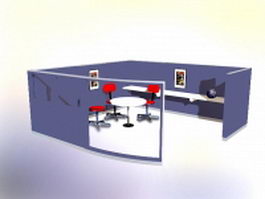 Office conference cubicles 3d preview