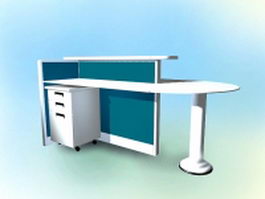 Modern workstation table 3d preview