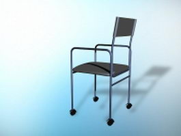 Metal office chair 3d model preview