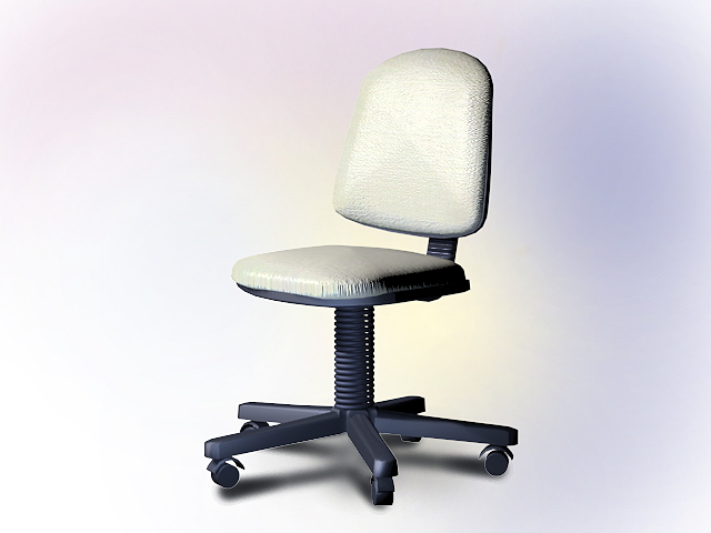 White swivel desk chair 3d rendering