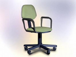 Office swivel chair with arms 3d model preview