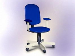 Blue office swivel chair 3d model preview