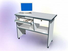 Computer desk with monitor 3d preview