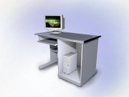 Ikea white computer desk 3d preview