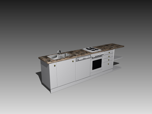 Single kitchen cabinet 3d rendering