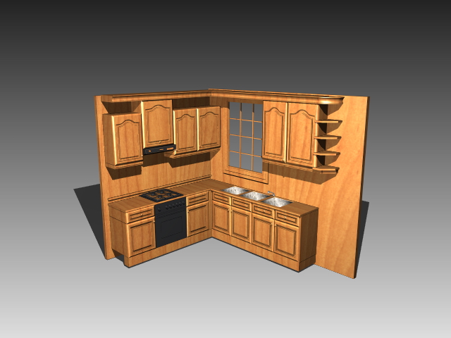 Small kitchen cabinet design 3d model 3dsMax,3ds,AutoCAD files free