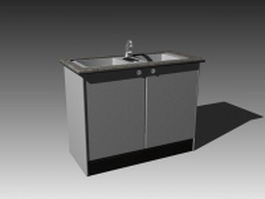 Kitchen sink cabinet design 3d model preview