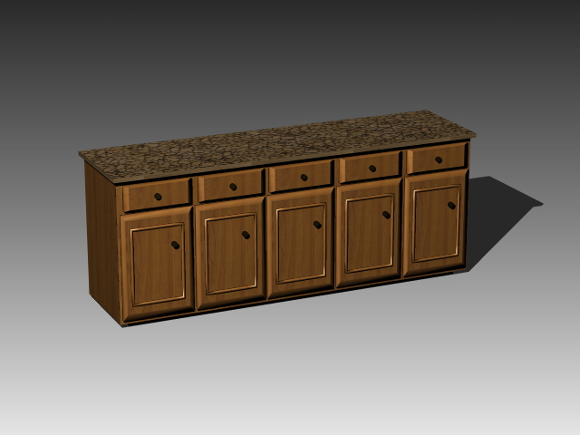 Retro kitchen countertop 3d rendering