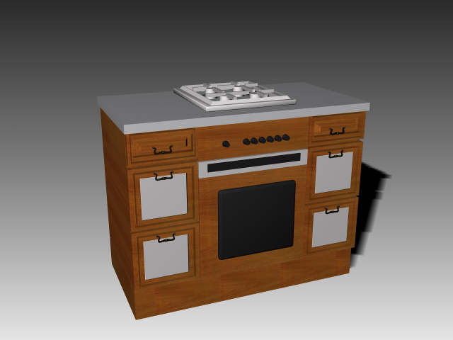 Classic gas stove 3d rendering
