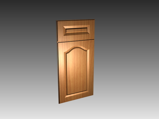 Flat panel kitchen cabinet door 3d rendering