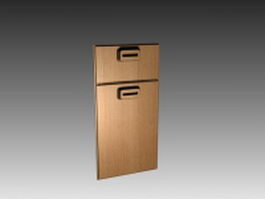 Kitchen cabinet door with handles 3d model preview
