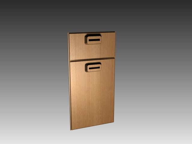 Kitchen cabinet door with handles 3d rendering