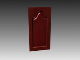 Red wood kitchen cabinet door 3d model preview