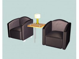 Waiting room sofa chairs 3d preview