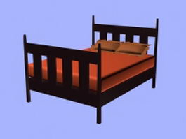 Craftsman style bed 3d model preview
