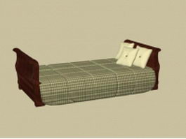 Modern sleigh bed 3d model preview