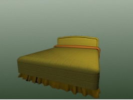 Yellow modern bed 3d model preview