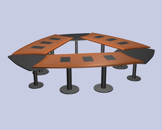 Triangle meeting table 3d rendering
