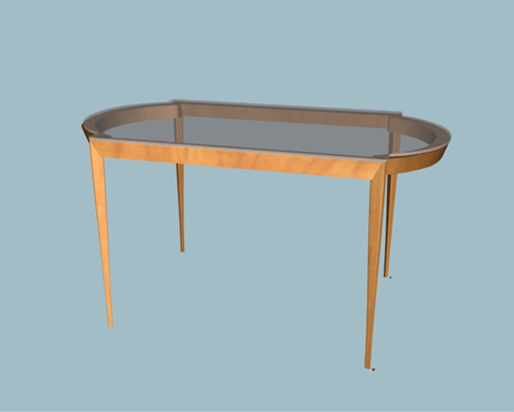 Glass work table 3d rendering