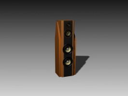 Four-way speaker system 3d model preview