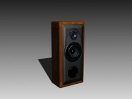 Three way speaker box 3d model preview
