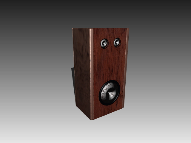 Wood speaker box 3d rendering