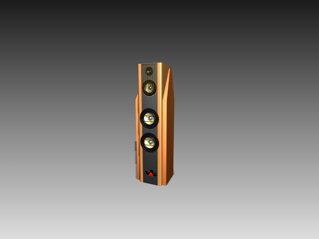 4-way speaker box 3d rendering