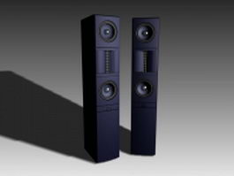 2-way full range loudspeaker system 3d model preview