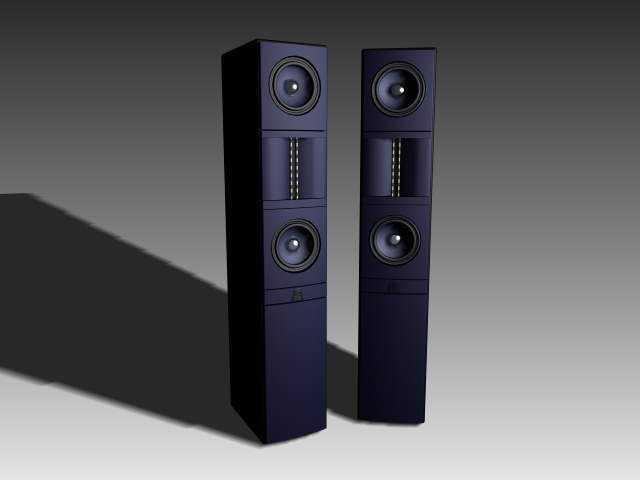 2-way full range loudspeaker system 3d rendering