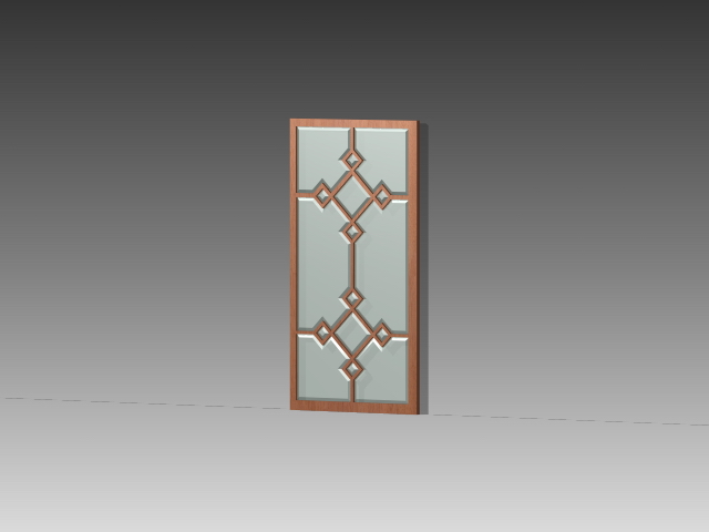 Decorative glass door inserts 3d rendering