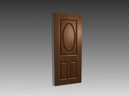 Wood panel door 3d model preview