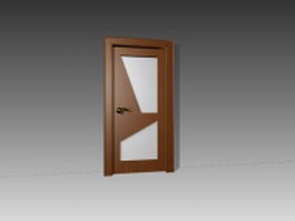 Office door with glass 3d model preview