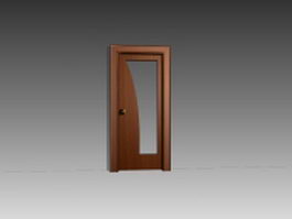 Glazed bathroom door 3d model preview
