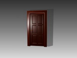 6-panel door design 3d model preview